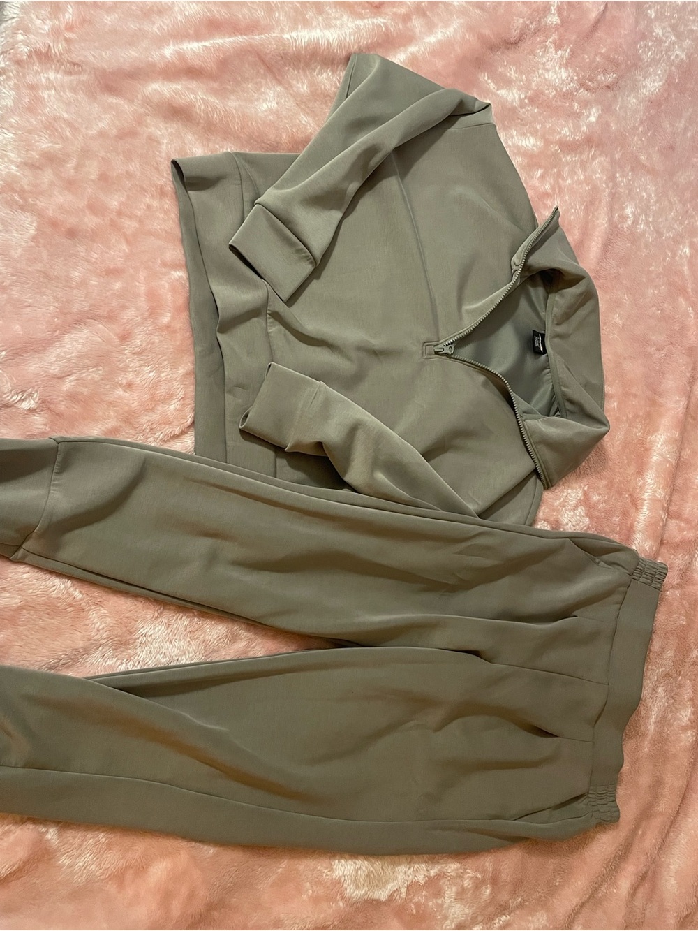Avia Olive Green Half-Zip Pullover & Joggers Set